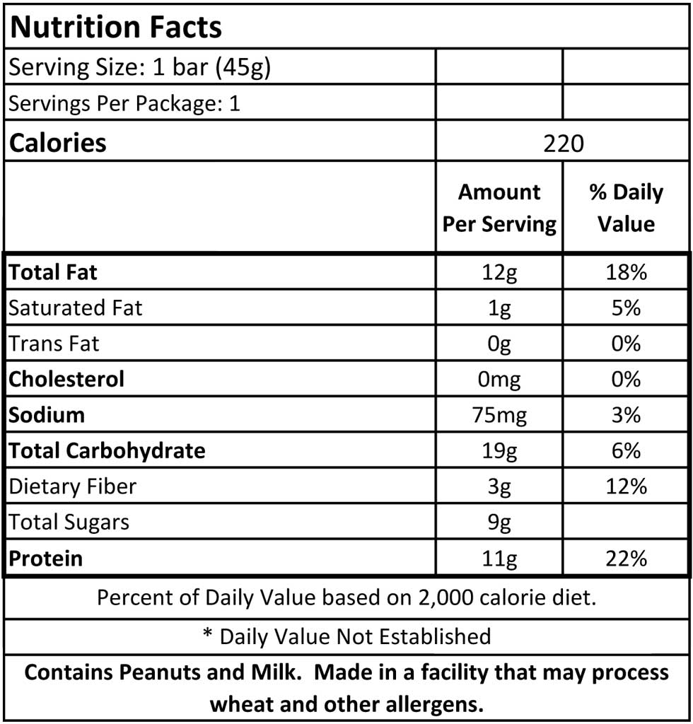 KiZE Raw Energy Bar Peanut Butter Crunch